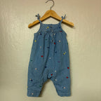 hanna andersson girls’ denim romper 3-6M