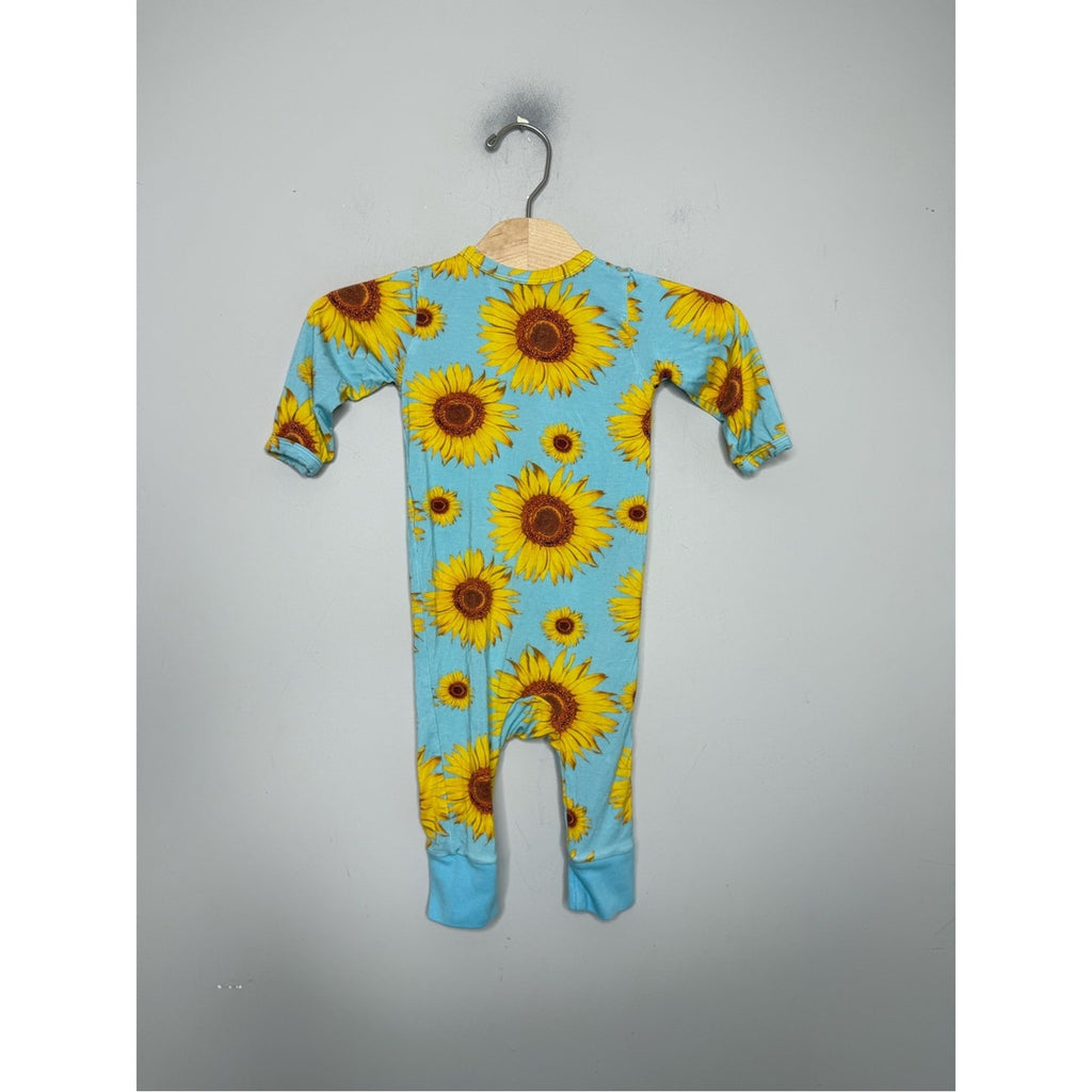 bestaroo sunflowers blue footie 3-6M