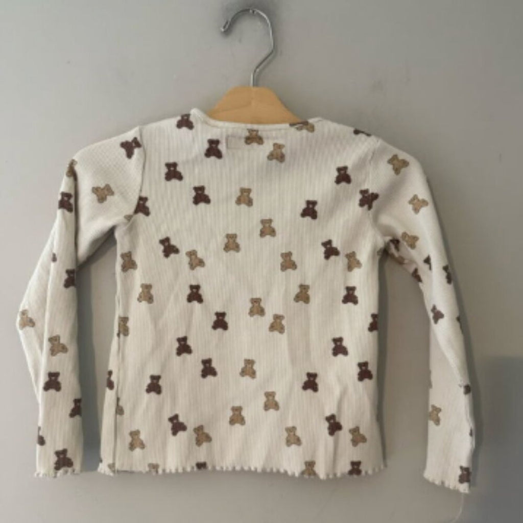 zara girls' cream teddy bear top 5Y