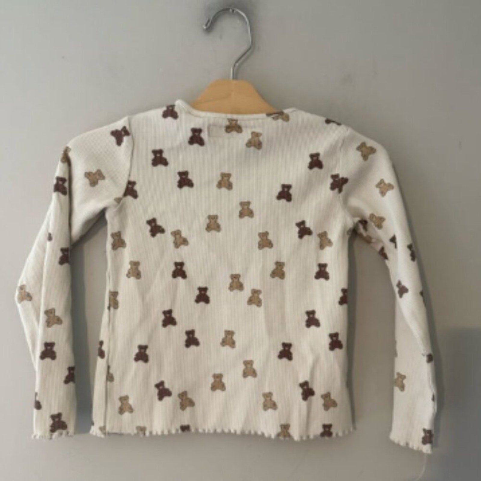 zara girls' cream teddy bear top 5Y