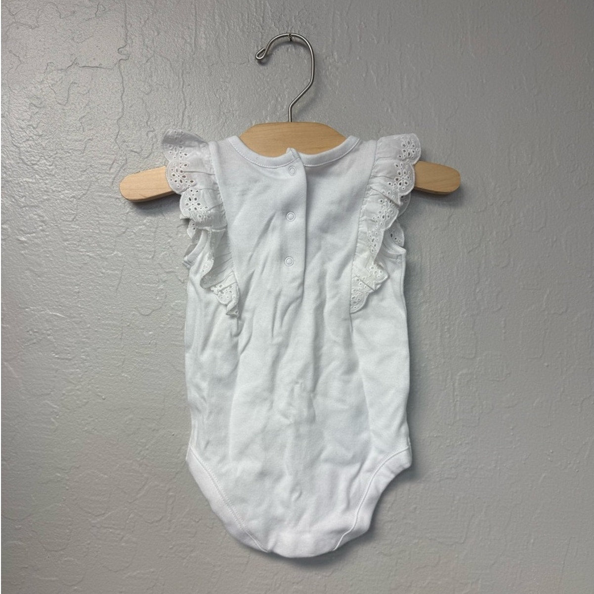 janie and jack white bodysuit eyelet ruffle 3-6M