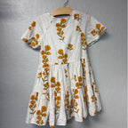 zara cream orange floral dress 8-9Y