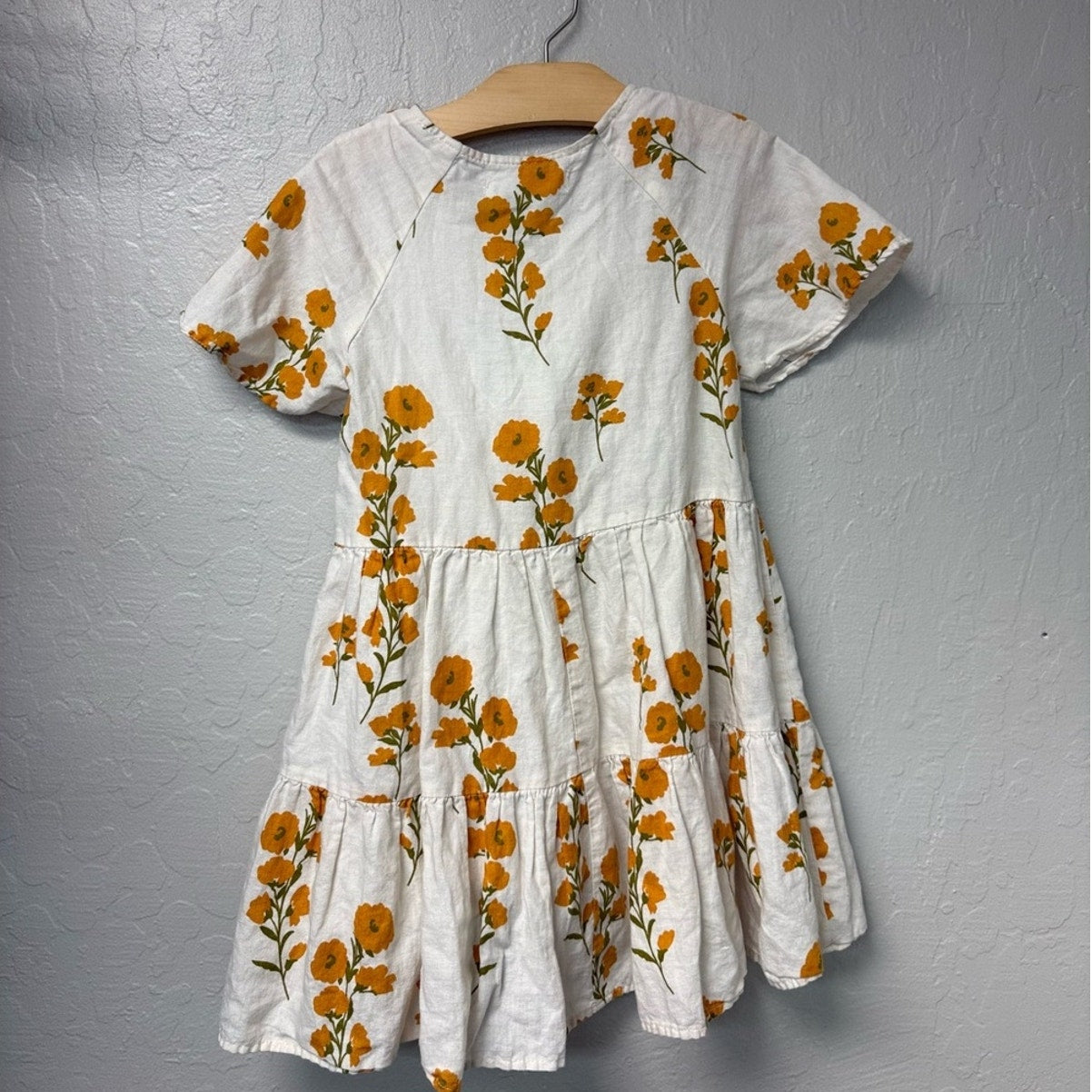 zara cream orange floral dress 8-9Y