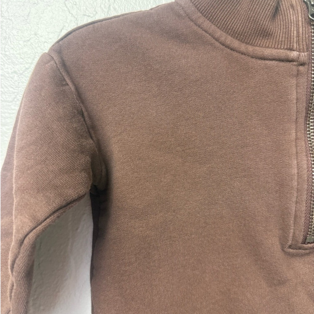 kendi organics brown quarter zip pullover 18-24M