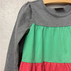 hanna andersson tiered colorblock dress 5Y