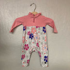 tea collection pink floral romper 3-6M