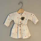 zara cream belted dress 3-6M