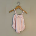 ruffle butts pink striped romper 18-24M