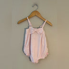 ruffle butts pink striped romper 18-24M