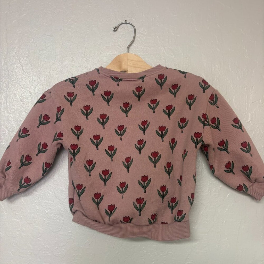 zara floral tulip sweatshirt 4Y