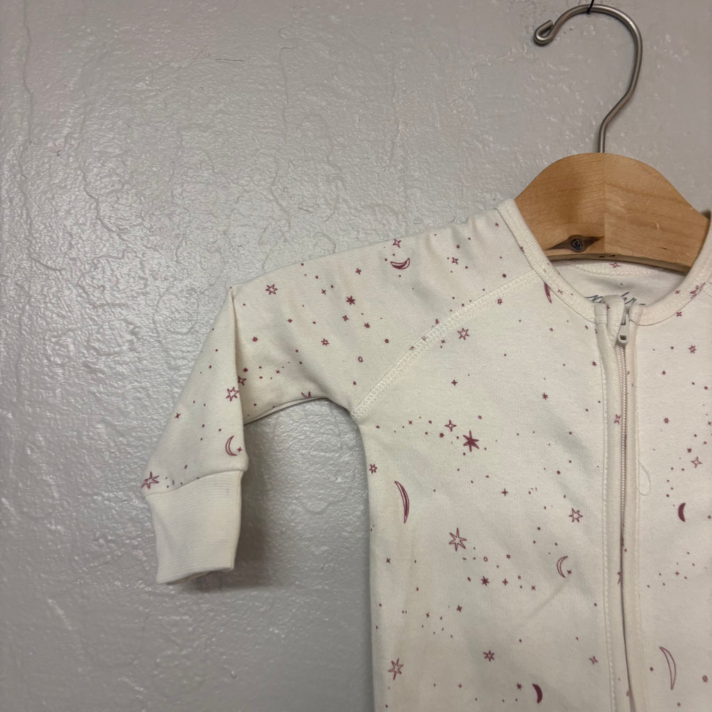 pehr cream footie moon and stars print 3-6M