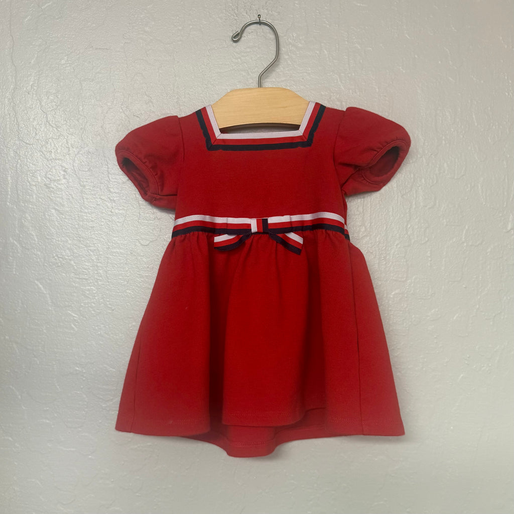 janie and jack red dress with bloomers 6-12M