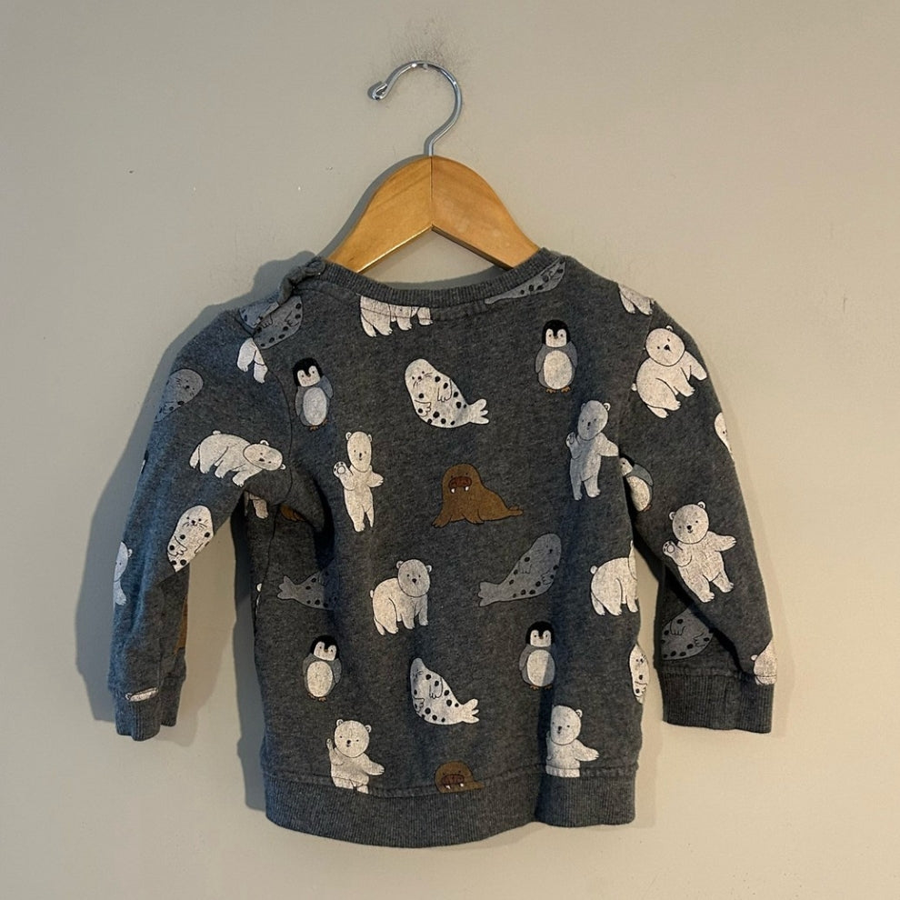 h&m gray polar bear sweatshirt 2T