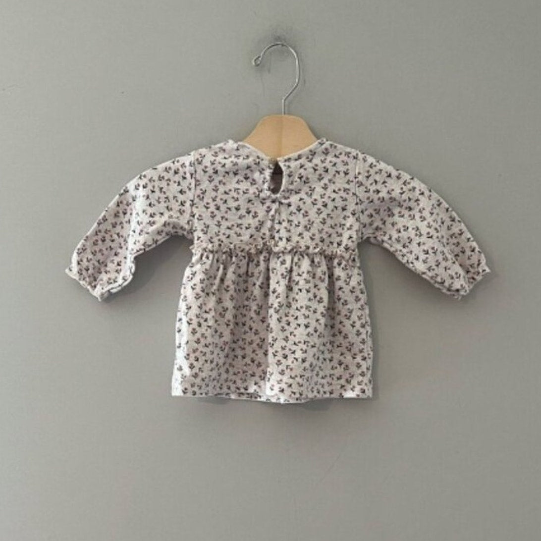 zara girls' blush floral dress 3-6M