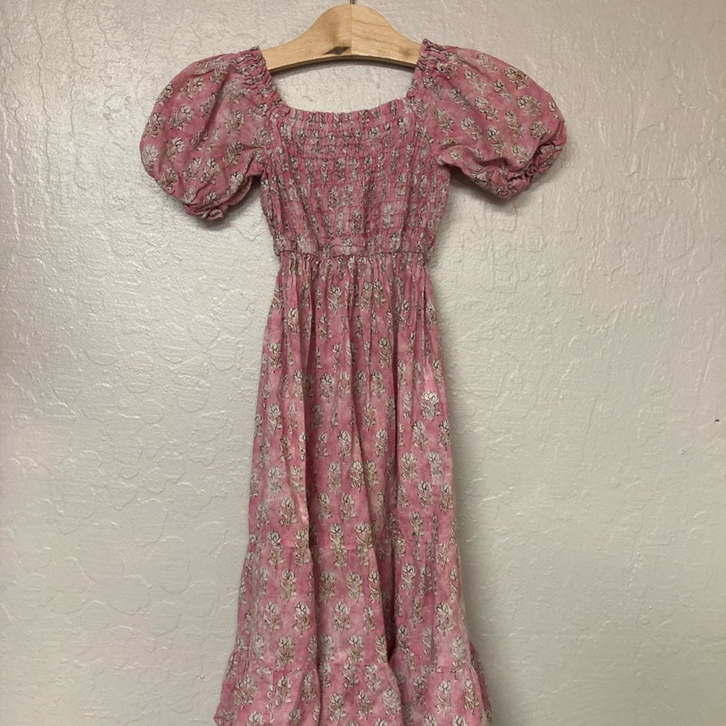 zara girls' pink floral dress 6Y