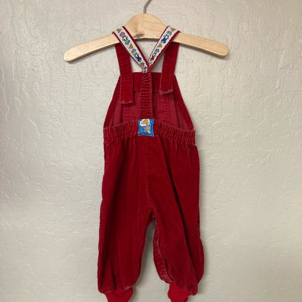 vintage osh kosh b'gosh red overalls newborn