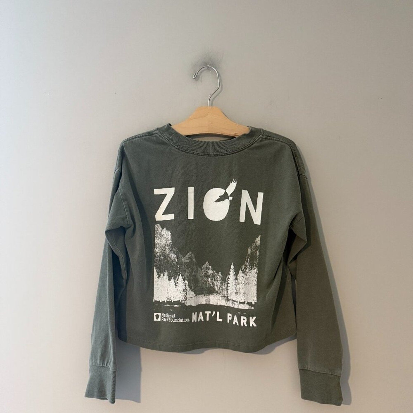 gap girls' green zion park tee 8Y