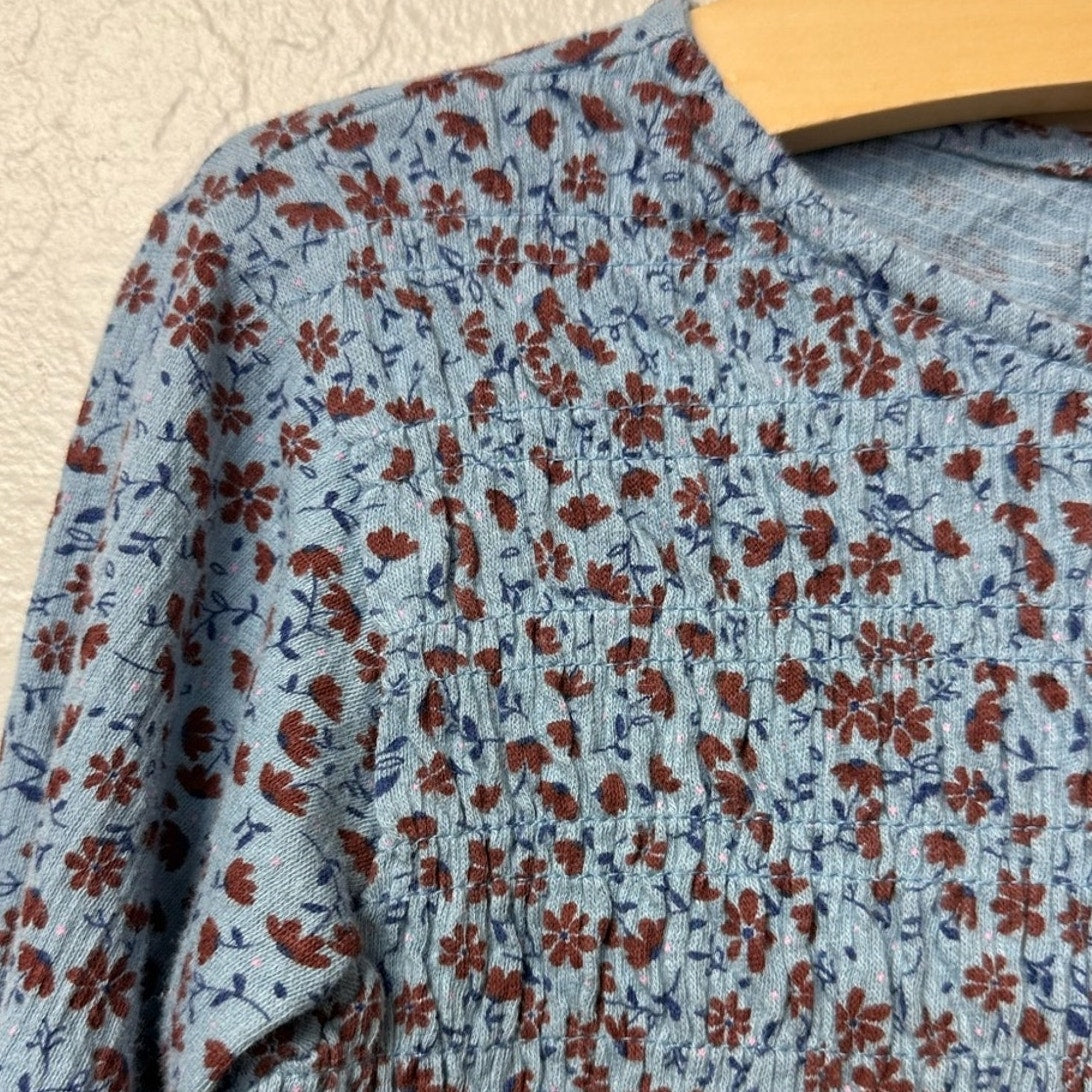 zara girls' blue floral dress 4-5Y