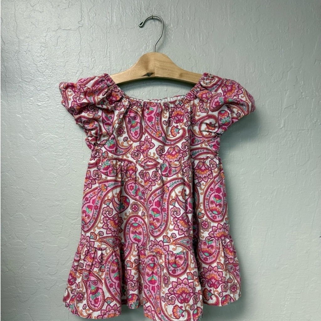 seed heritage pink paisley dress 3Y