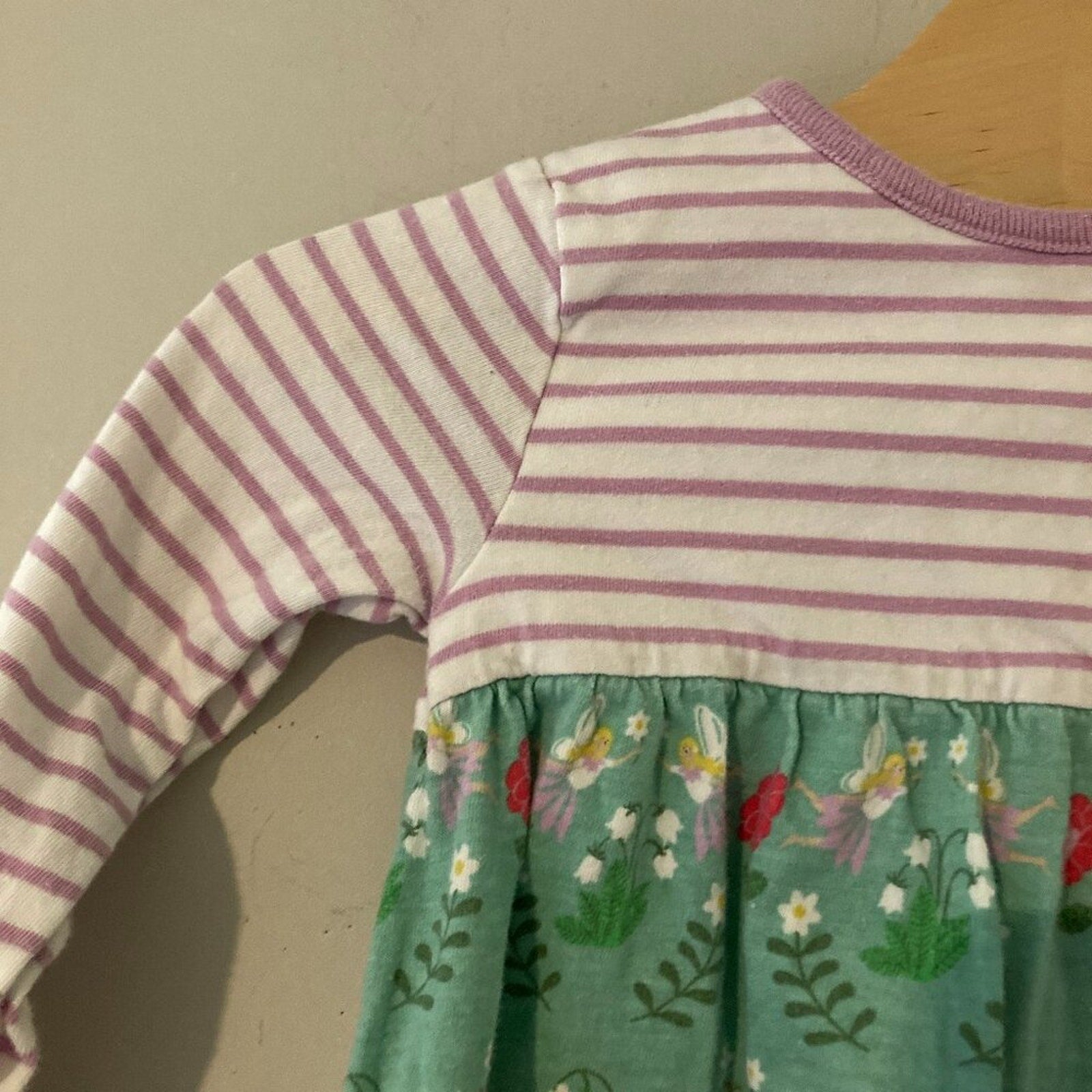 mini boden floral long sleeve dress stripes 12-18M