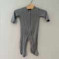 milkberry gray bamboo footie 0-3M