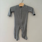 milkberry gray bamboo footie 0-3M