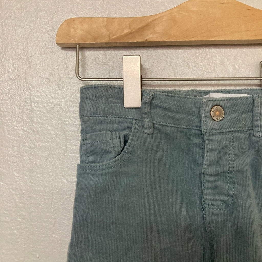 zara girls' blue-green pants 3-4Y