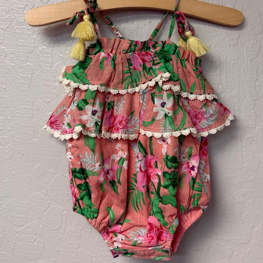 louise misha girls' floral romper 3M