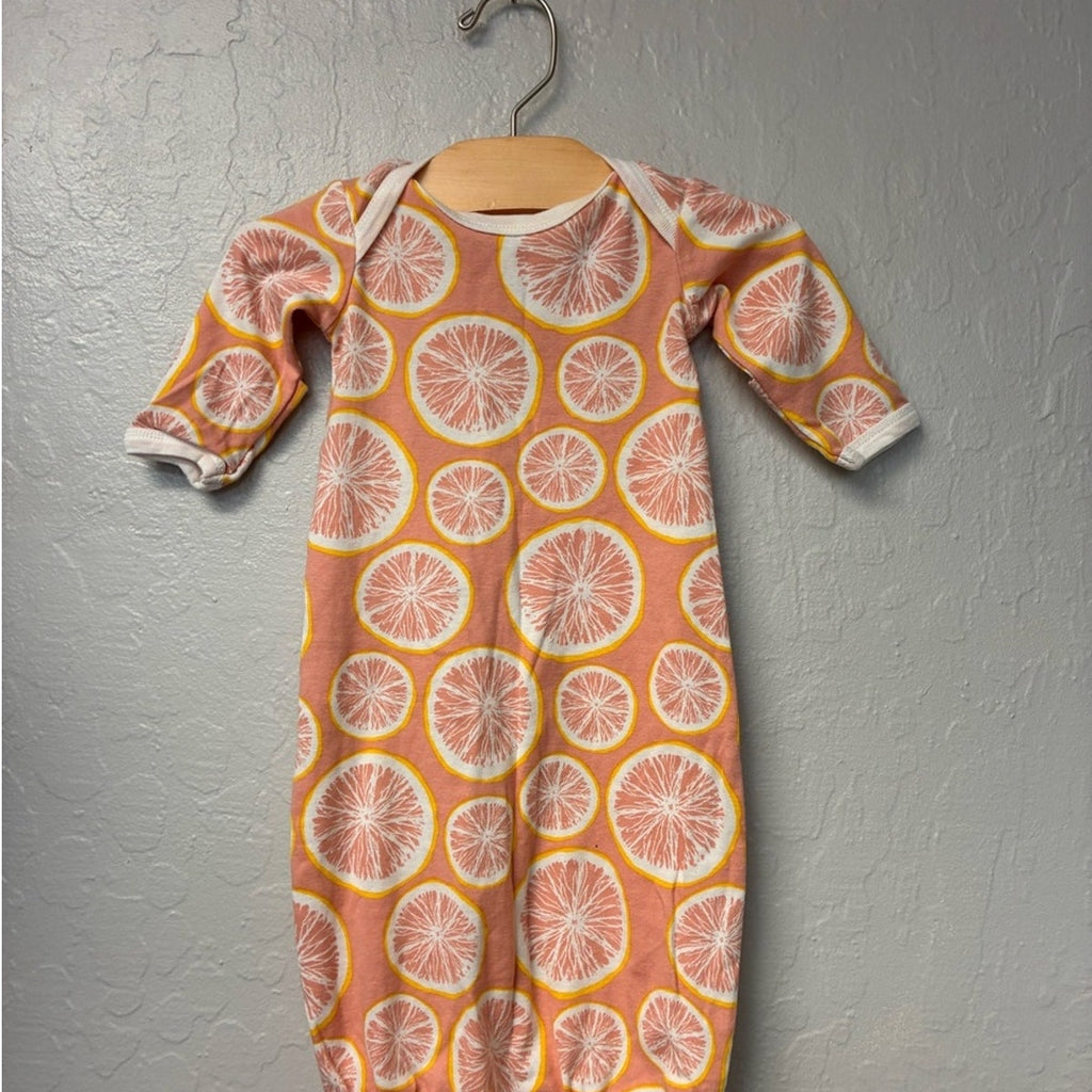 milkbarn organic cotton citrus gown 0-3M
