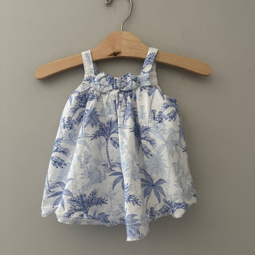 janie and jack girls' blue palm cami 12-18M