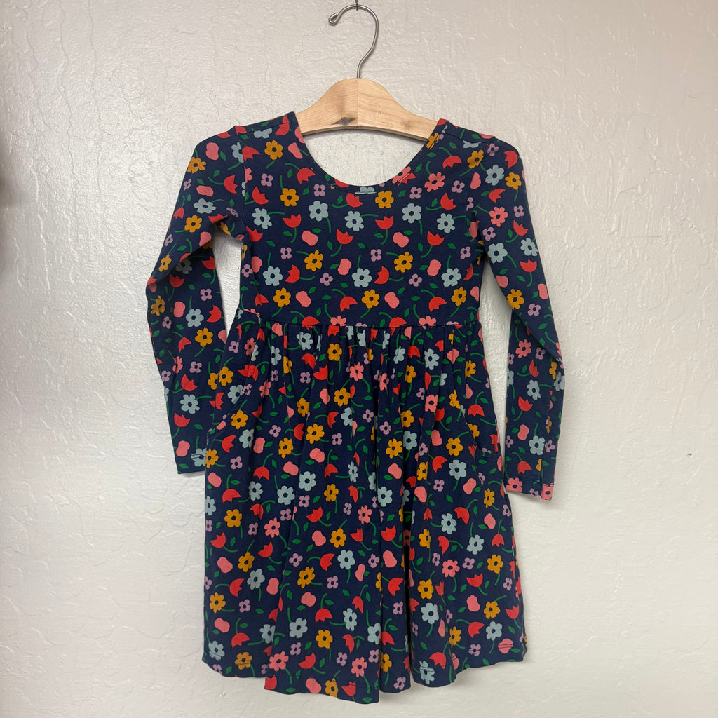 hanna andersson navy floral dress 5Y