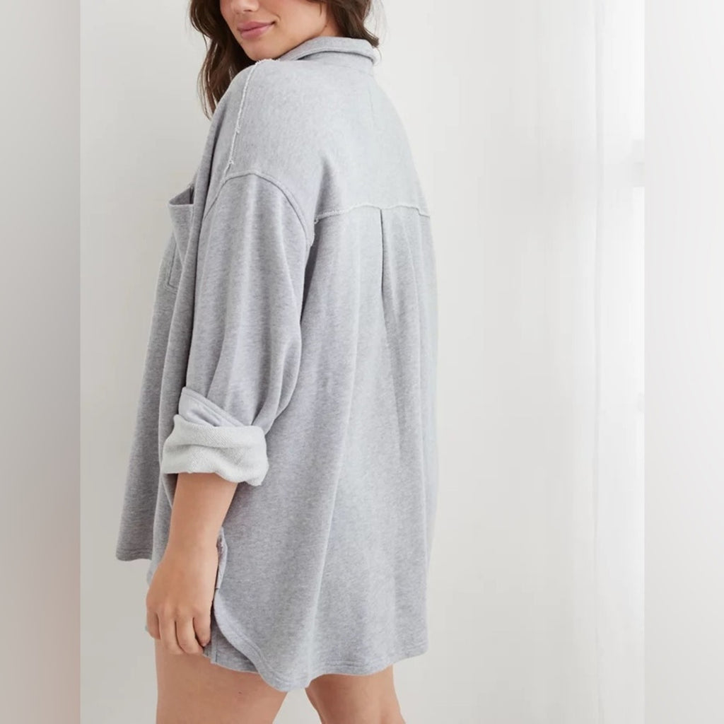aerie gray shacket LARGE