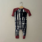 rags boys' maroon tie-dye romper 2T