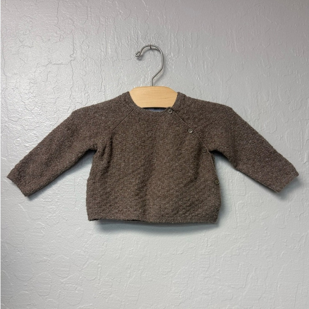zara brown knit sweater 3-6M