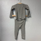 quincy mae cream and brown matching stripe set 6-12M