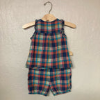 peek little peanut girls' plaid set 12-18M