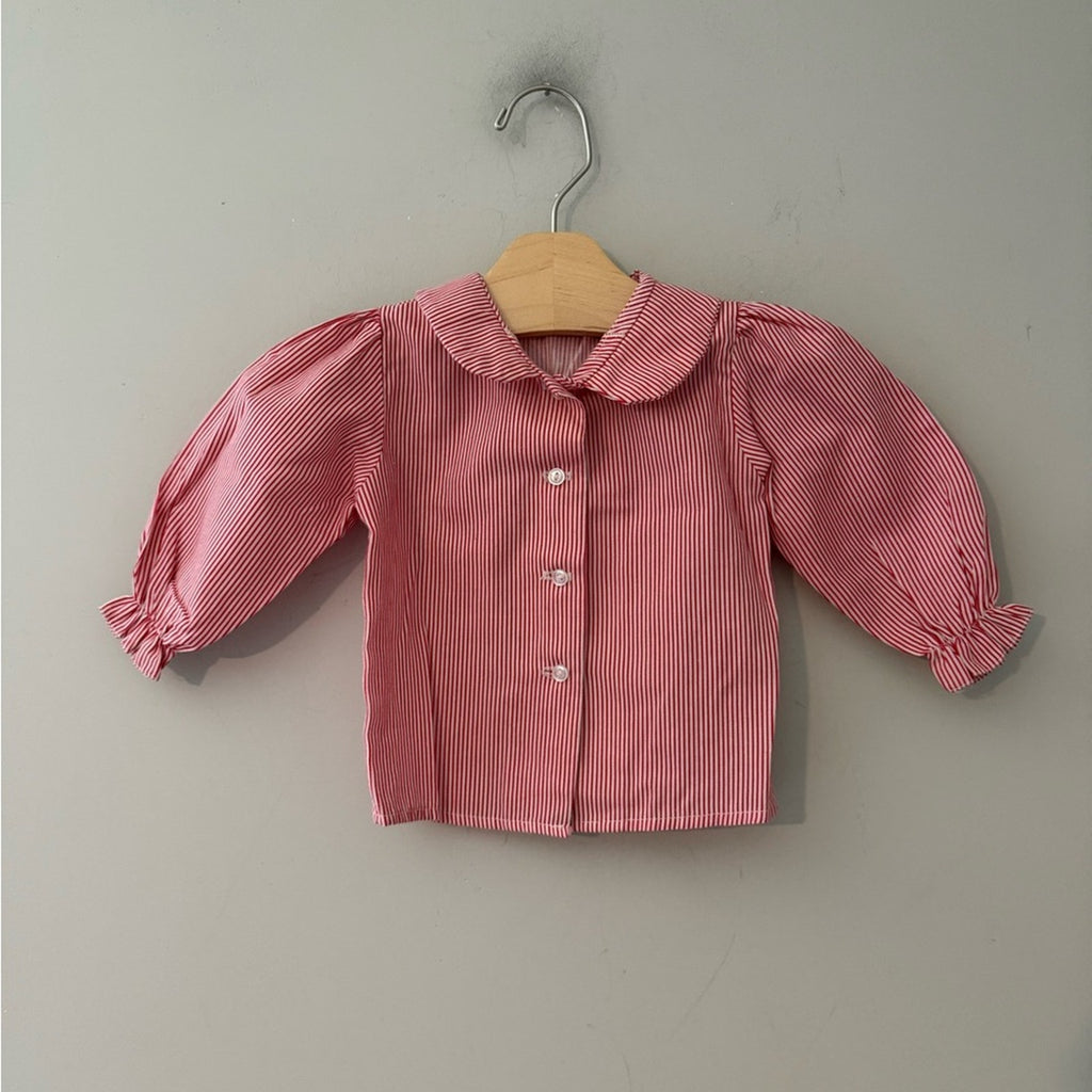 vintage goodies red white stripe blouse 1Y
