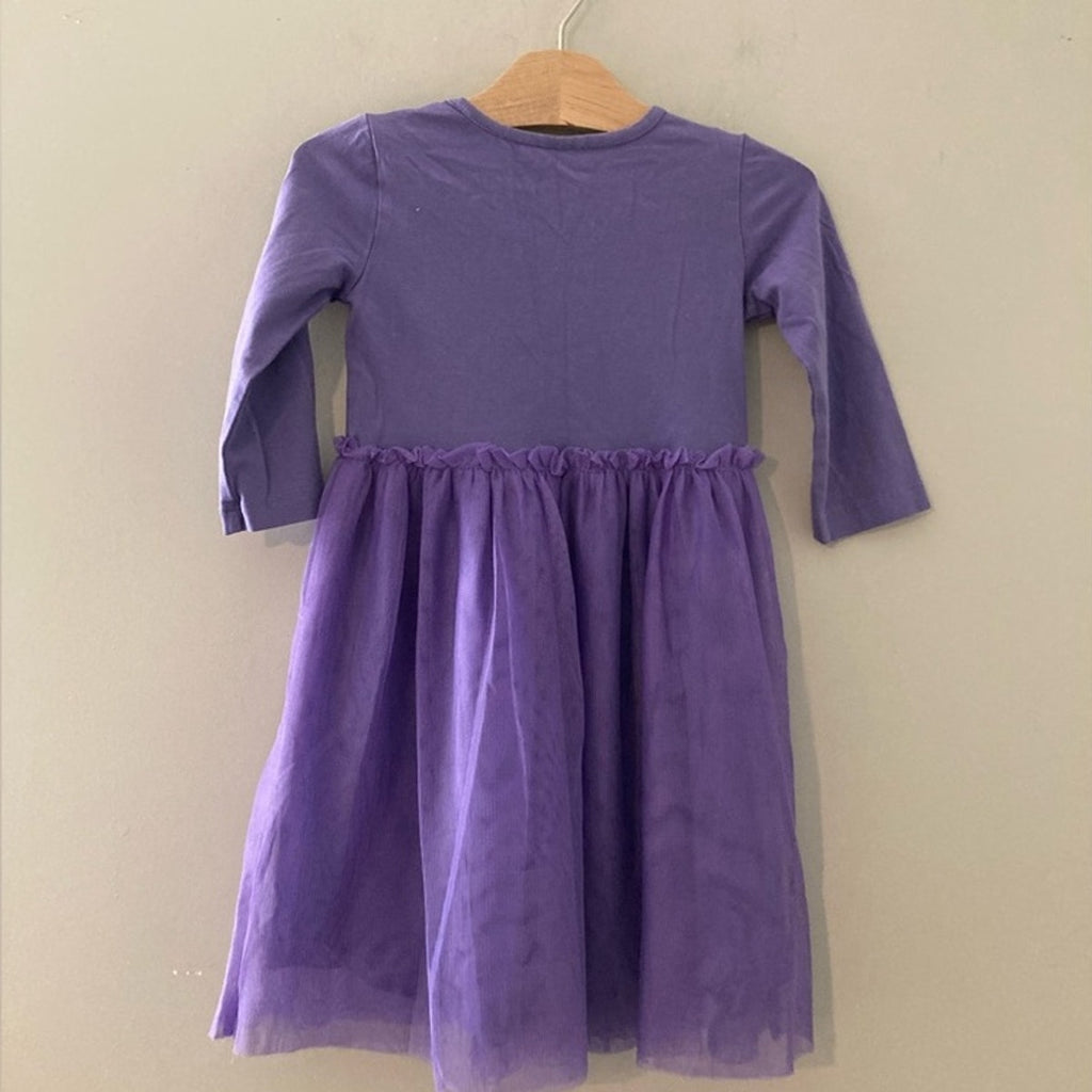 hanna andersson girls' purple dress 5Y