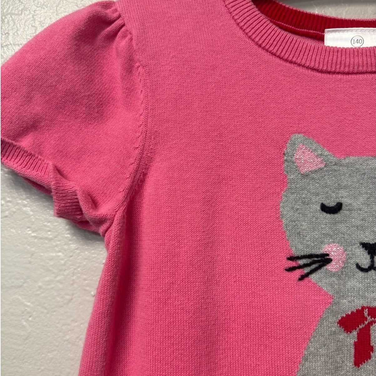 hanna andersson combo dress with pink cat and red tulle 10Y