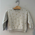 zara girls' beige floral sweatshirt 4-5Y
