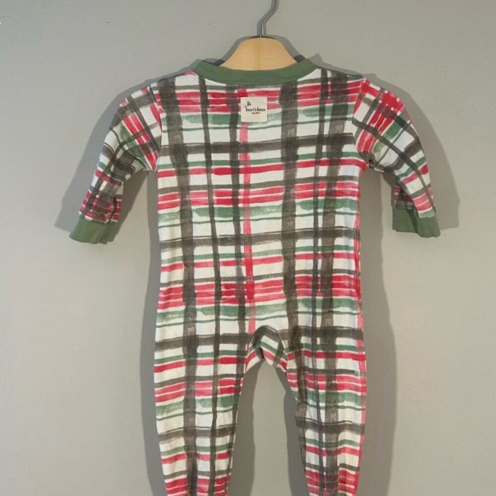 burt's bees baby plaid footie 6-9M