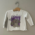 zara girls' white bunny tee 2-3Y