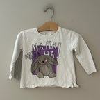 zara girls' white bunny tee 2-3Y