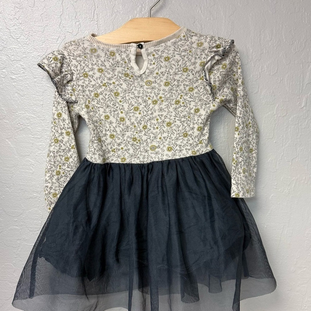 zara girls' combo dress floral tulle 2-3Y