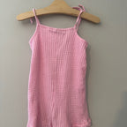 zara girls' pink ribbed romper 3-4Y