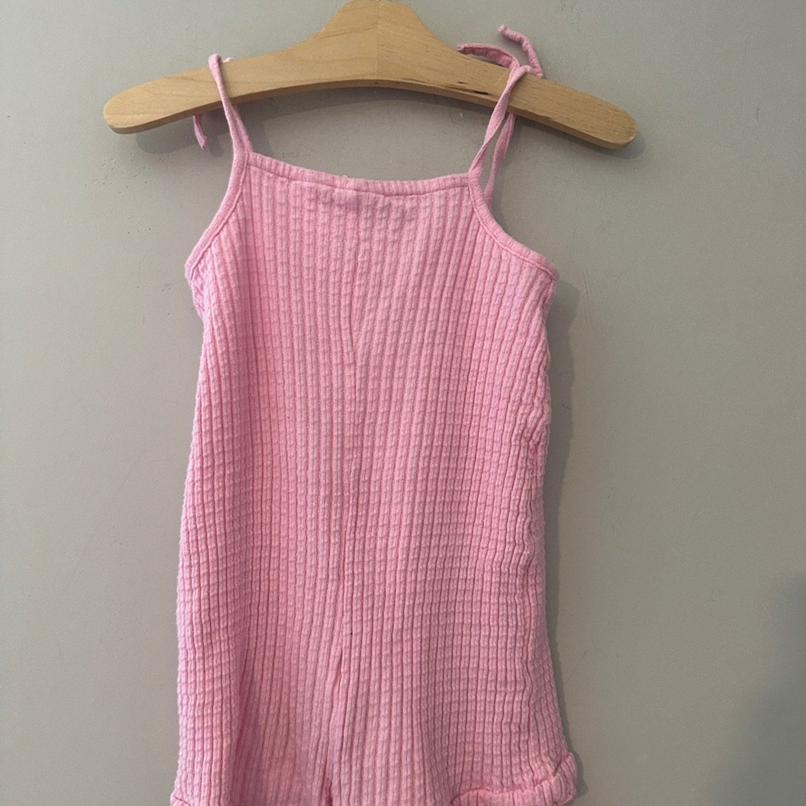zara girls' pink ribbed romper 3-4Y