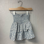 zara girls' cream blue floral skirt 8Y