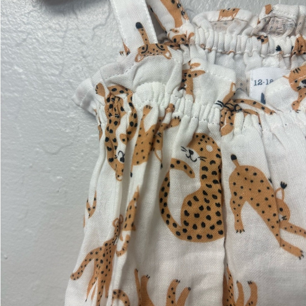 kite organic cotton cheetah slip dress 12-18M