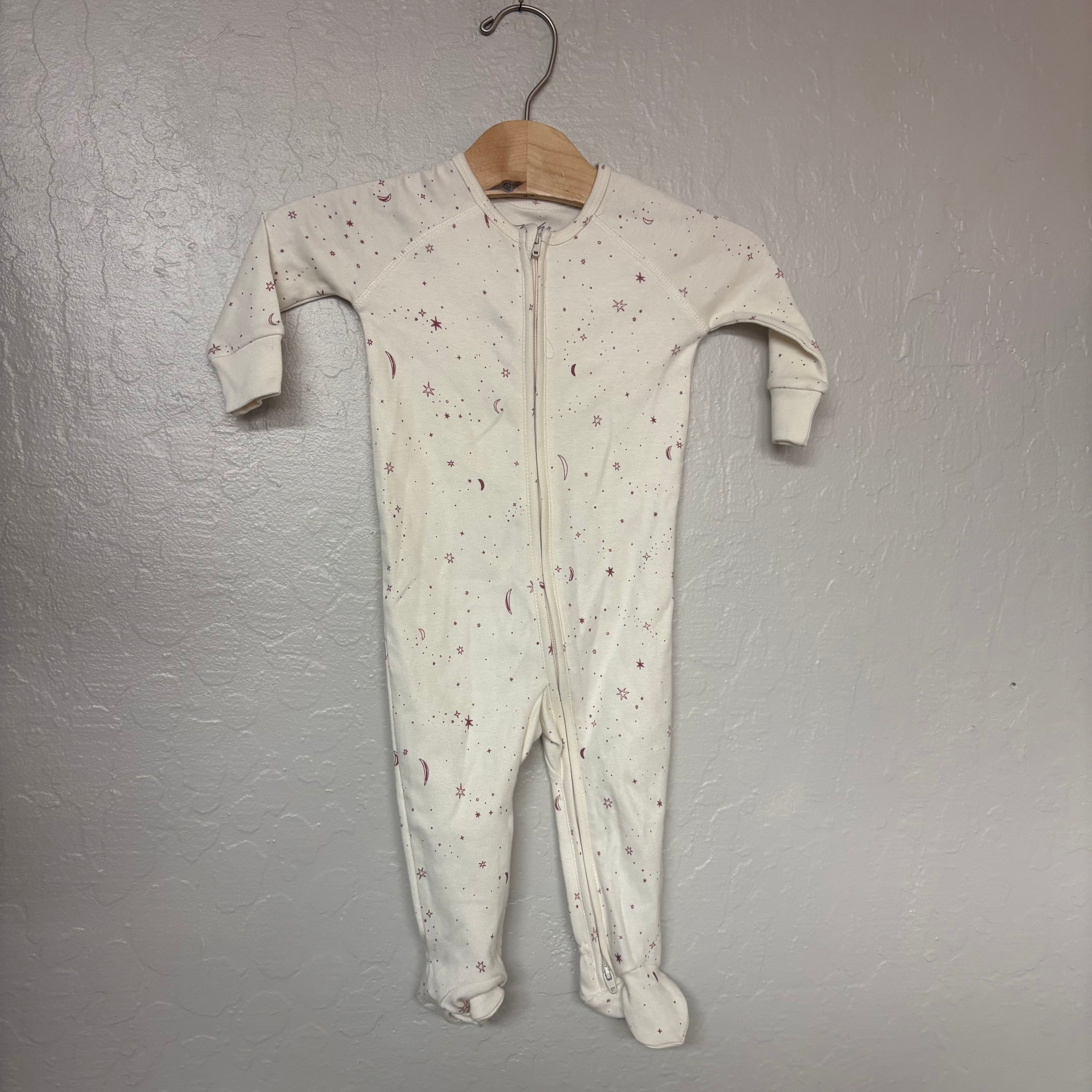 pehr cream footie moon and stars print 3-6M