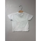 zara girls' white tee crochet flowers 2Y